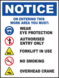 SAFETY SIGN (SAV) | Notice - Entering This Work Area